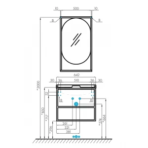 Зеркало Aquaton Лофт Фабрик 50 Дуб Эндгрейн 1A242502LTDU0