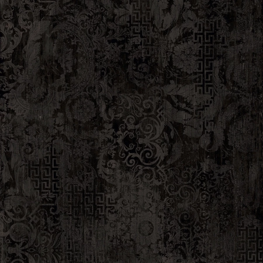 Керамогранит Versace Eterno Carbon Patchwork матовый черный 263030 80x80 см