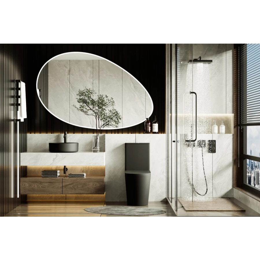 Унитаз Abber Bequem компакт черный матовый безободковый AC1112TMB