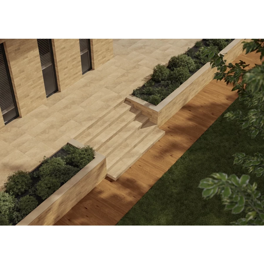 Ступень Paradyz Eremite Sand Stopnica Prosta Struktura Mat B1a матовая бежевая 60х30 см