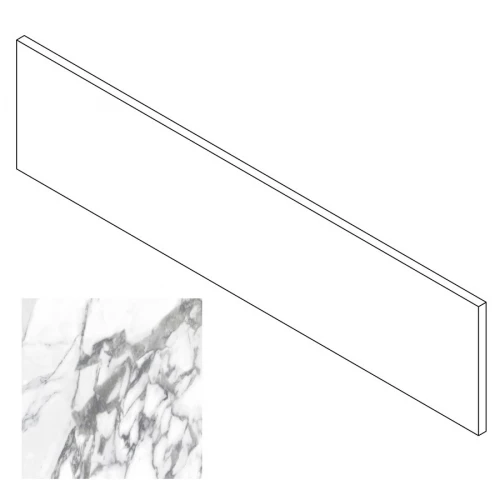 Подступенок Gresse Ellora мрамор белый матовый GRS01-15 120х14,5 см