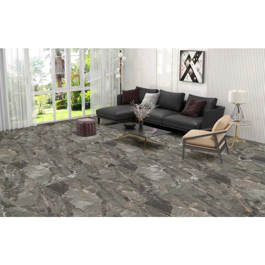 Керамогранит Belleza Scolate Brown Stonela Mocha Carving матовый коричневый 45619 120х60 см