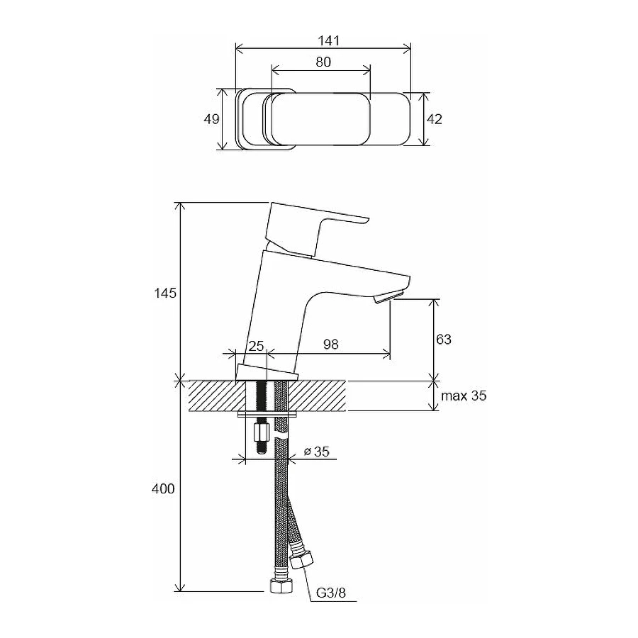 Смеситель для раковины Ravak 10° X070148