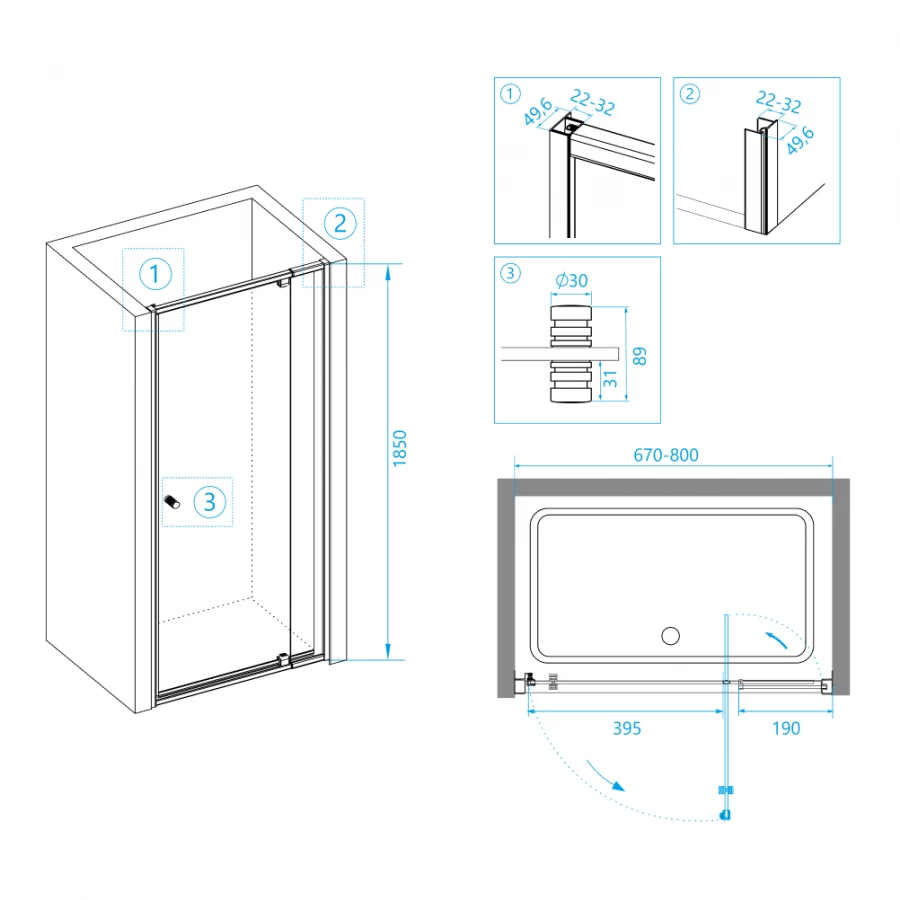 Душевая дверь RGW PA-02 04080207-51 700 шиншилла