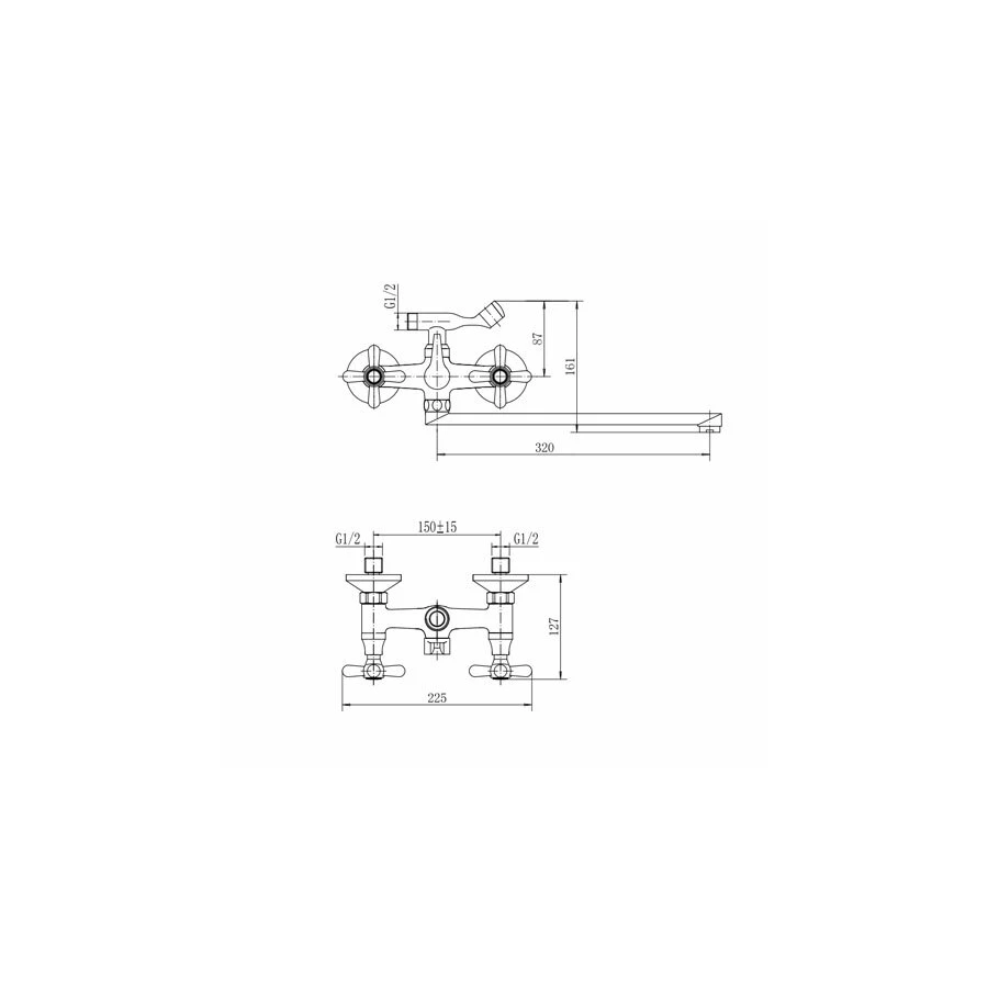 Смеситель для ванны и душа Fashun Хром A2125