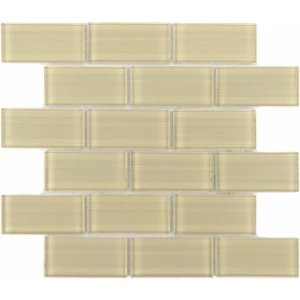 Стеклянная мозаика Caramelle Mosaic Mattoni Crema бежевый 30x30 см