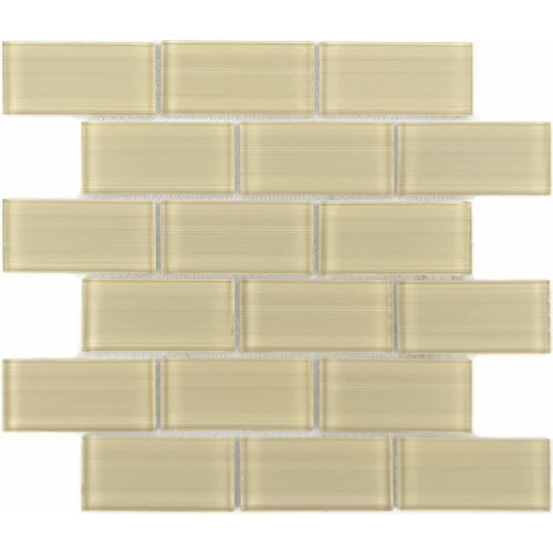 Стеклянная мозаика Caramelle Mosaic Mattoni Crema бежевый 30x30 см