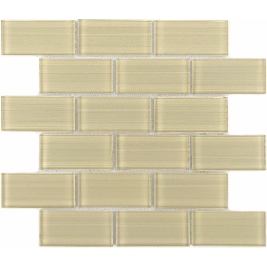 Стеклянная мозаика Caramelle Mosaic Mattoni Crema бежевый 30x30 см