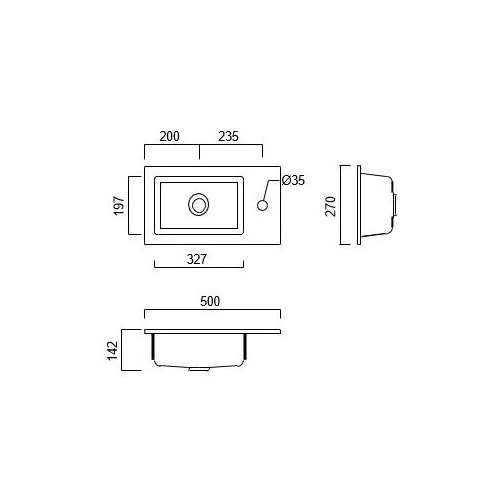 Раковина Kerama Marazzi Lato встраиваемая сверху 50 белая глянцевая LA.wb.50