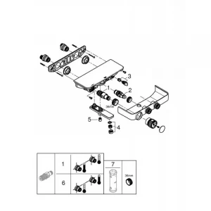 Термостатический смеситель для ванны Grohe Grohtherm SmartControl, настенный монтаж, хром 34718000