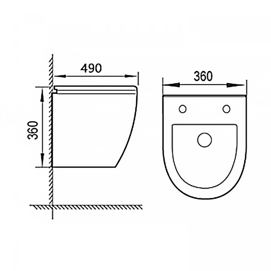 Унитаз подвесной c функцией биде Azario Allegro безободковый встроенный смеситель крышка с сиденьем микролифт AZ-3105B 36х49х36 см