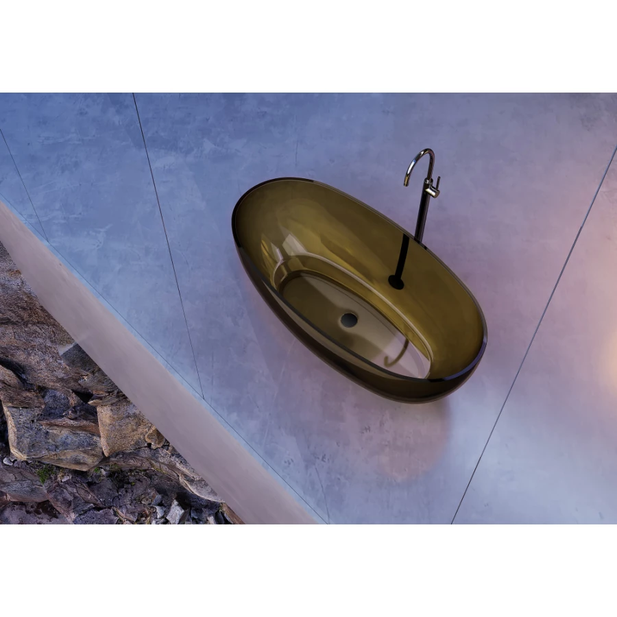 Прозрачная ванна Abber Kristall оливковая AT9703Vesuvian 170х75 см