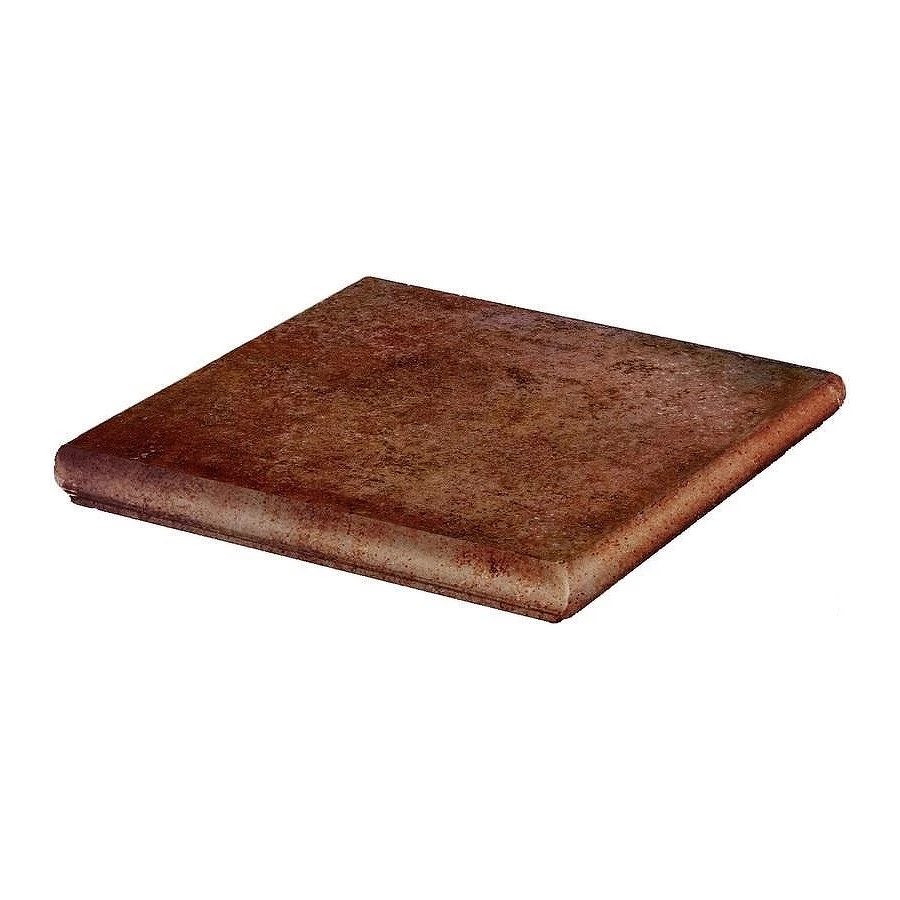 Ступень из керамогранит Cerdomus Kyrah Angolo Mand Red матовая коричневая 33х33 см