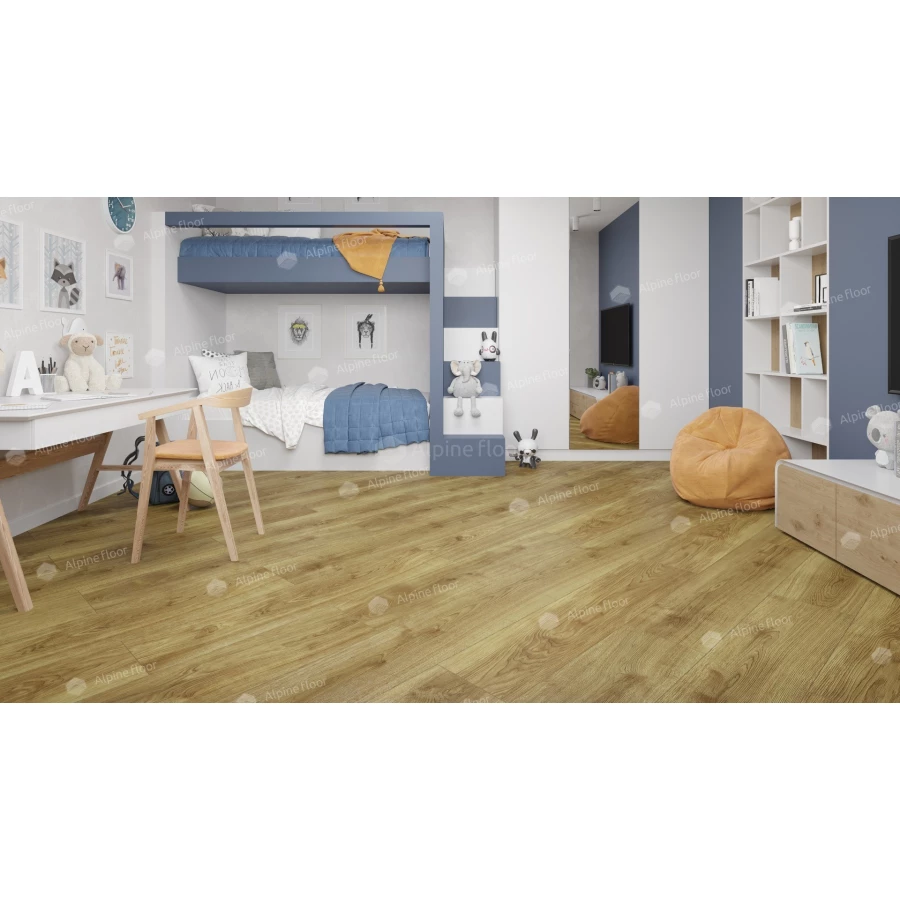 Ламинат Alpine Floor by Classen Aqua Life XL синхронное тиснение Дуб Каддо LF104-07 33 класс 8 мм 2.15 кв.м 128.5х28 см