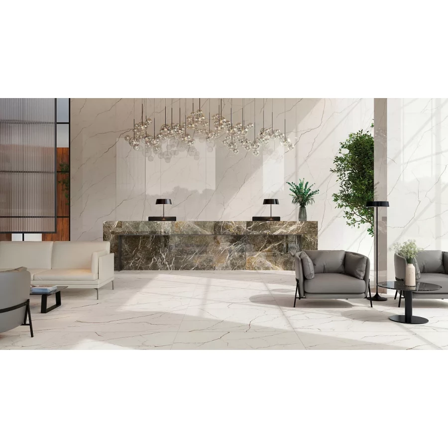 Керамогранит Atlas Concorde Forte Dei Marmi Quark Sahara Blanc Matt Rett матовый белый 610010002847 160х80 см