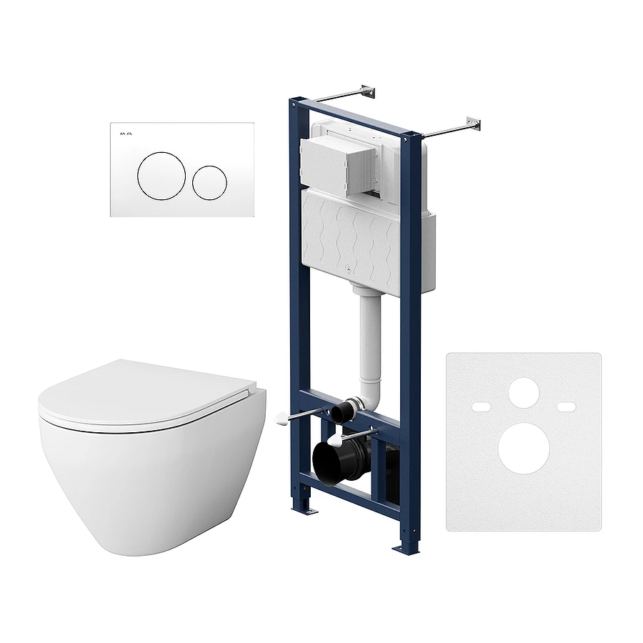 Инсталляция с подвесным унитазом Am Pm Spirit V2.0 FlashClean с сиденьем микролифт и клавишей IS49001.701700