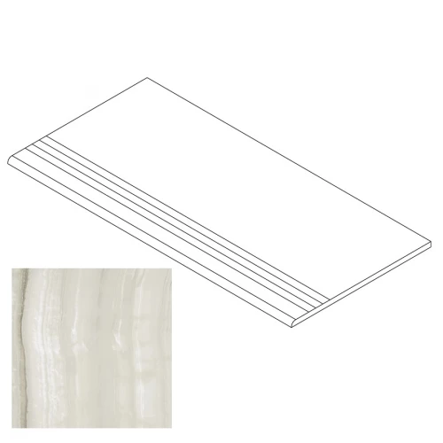 Ступень Gresse Lalibela с насечками и завальцовкой оникс серый матовая GRS04-07 120х29,5 см