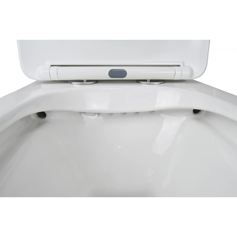 Унитаз напольный Azario Levanto безободковый в комплекте с бачком и сиденьем дюропласт микролифт AZ-1228A 62x38x83 см см