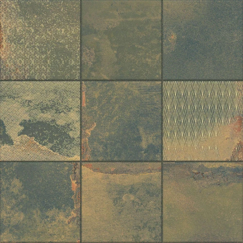 Керамогранит La Platera Cora Kube Oceano-D матовый зеленый 45х45 см