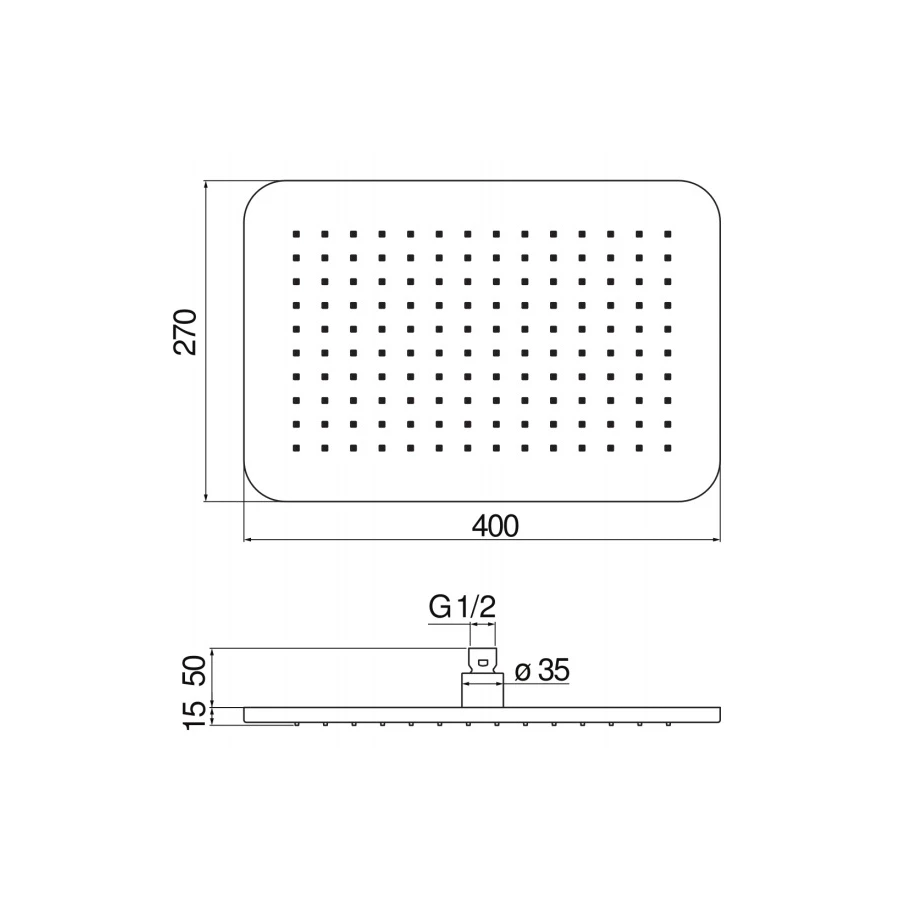 Верхний душ Nobili Chrome хром AD139/133CR 40x27 см