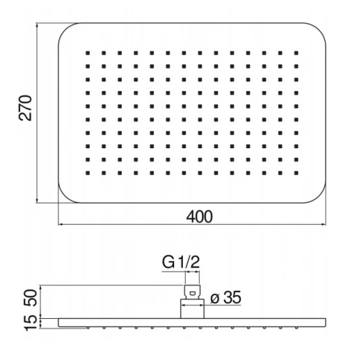 Верхний душ Nobili Chrome хром AD139/133CR 40x27 см