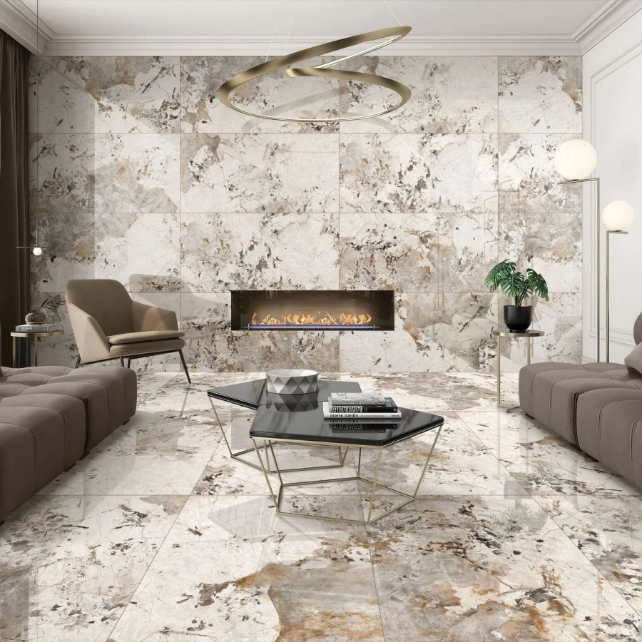 Керамогранит Neodom Luxury Patagonia Polished глянцевый серый N20637 160х80 см