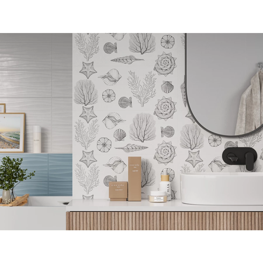 Плитка настенная Gracia Ceramica Aqua white белый 01 010100001536 60х25 см