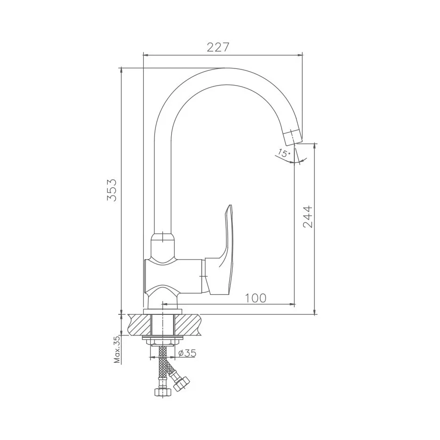 Смеситель для кухни Haiba HB4066