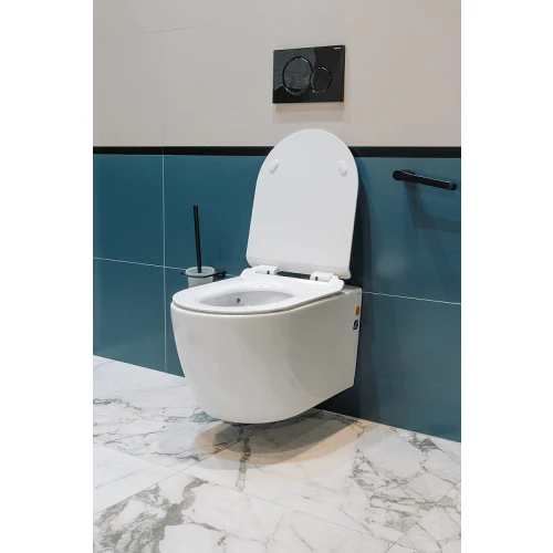 Унитаз подвесной безободковый Creto Logan L1 с крышкой сиденьем микролифт 1001-001-L1W