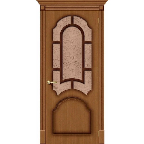 Межкомнатная дверь Bravo Соната 200x80 шпон Fine-line полотно Риф. цвет Ф-11 (Орех)