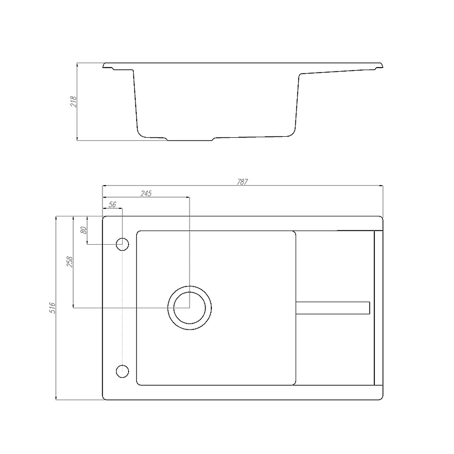 Мойка кухонная Акватон Делия 78 графит 1A715132DE210