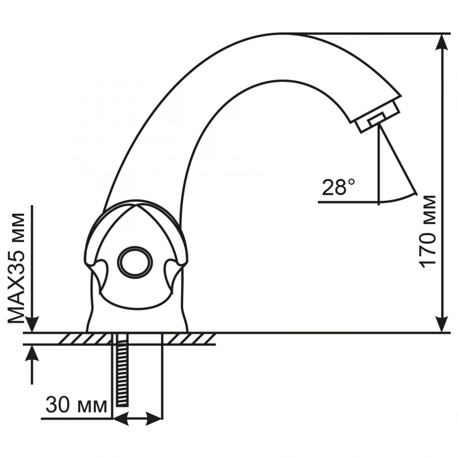 Смеситель для умывальника MixLine ML01-04 522155 хром