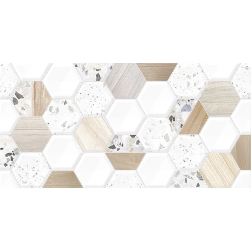 Плитка облицовочная Alma Ceramica Bilbao рельефная бело-коричневый 50*24,9 см