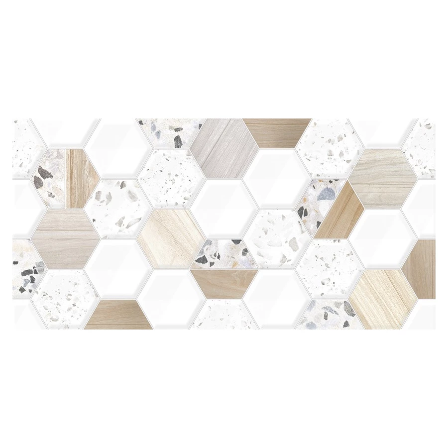 Плитка облицовочная Alma Ceramica Bilbao рельефная бело-коричневый 50*24,9 см