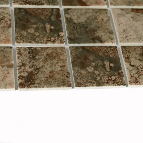 Мозаика Bonaparte Стеклянная мозаика Amuletto Leaf 48х48 глянцевая коричневая 30х30 см