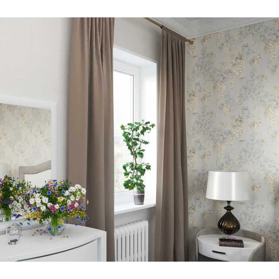 Обои флизелиновые Palitra Home HomeColor Wisteria бежевые HC71420-22 1,06х10,05 м