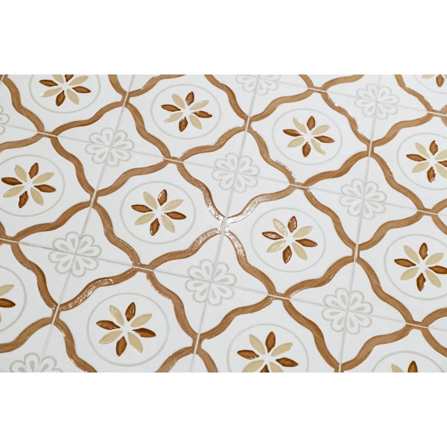 Керамогранит Harmony Peronda Llevant Clay Petals LT матовый бело-коричневый 3386040462 22,3х22,3 см