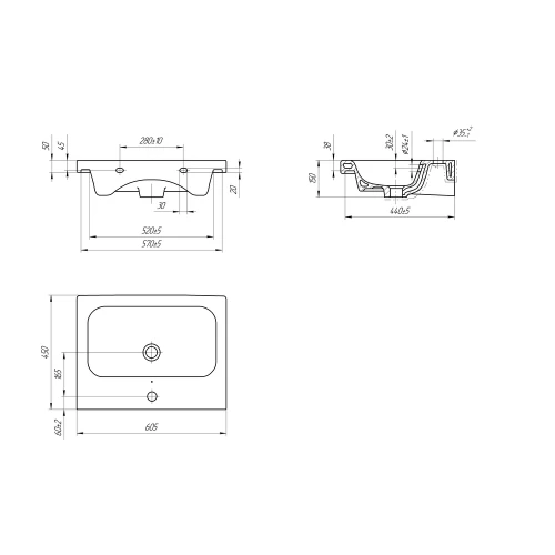 Раковина Cersanit Colour 60 UM-COL60/1