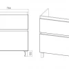 Тумба Viant Мальта Cомо 80 2 ящика VMAL80CO-T2Y 76х82x42.5 см