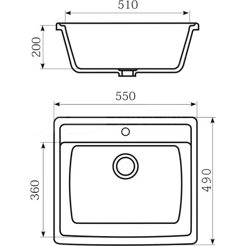 Мойка из искусственного мрамора Mixline ML-GM15 525105 49x55 см