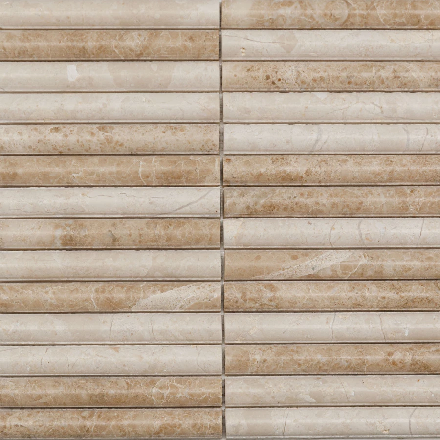 Мозаика Pixel mosaic Венеция Capuccino Convex чип 20х151 матовая бежевая PIX 346 30,5х30 см