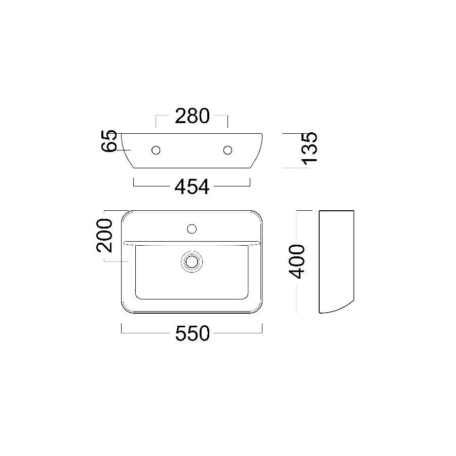 Раковина Kerama Marazzi Plaza подвесная 55 белая глянцевая PLR.wb.55.02