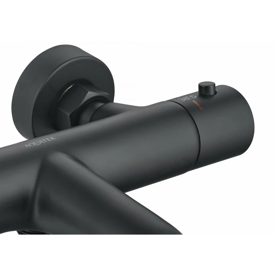 Смеситель Aquatek термостатический для ванны матовый черный AQ1043MB