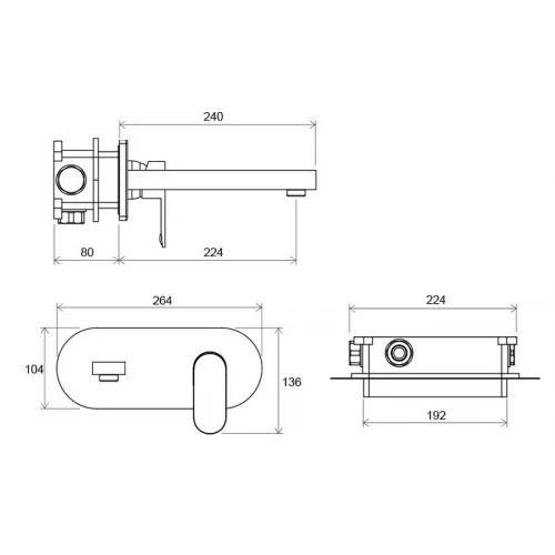 Смеситель для умывальника скрытого монтажа Ravak Chrome CR 019.00 X070093