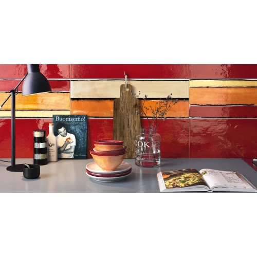 Плитка настенная Imola Ceramica Shades R Satin Finish глянцевая красная 60x20 см