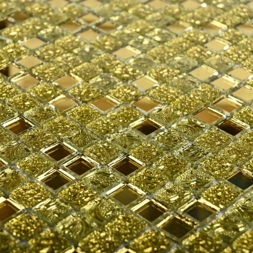 Мозаика Bonaparte Стеклянная мозаика Mirror Gold 15х15 зеркальная глянцевая золотая 30х30 см