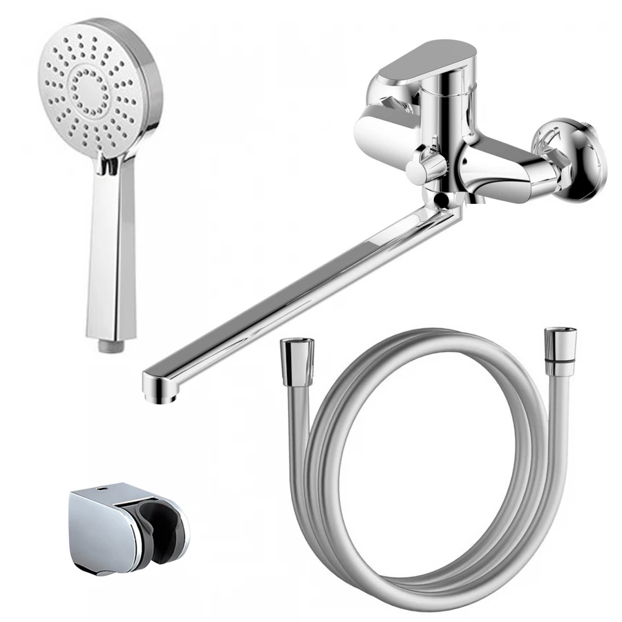 Смеситель Azario Castelo для ванны с ручным душем керамический картридж хром AZ-VJC138274C