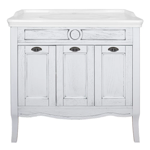 Комплект Тумба Azario Carolina 100 патина с раковиной Artdeco 100 Kale белый черный CS00090677 100х88х50 см