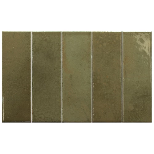 Керамогранит Equipe Bohemian Bronze Green глянцевый зеленый 32342 18,6x6 см