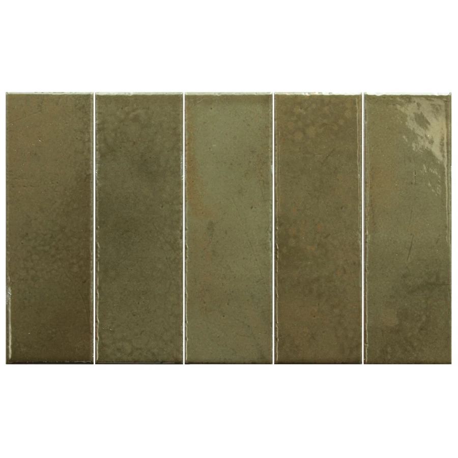 Керамогранит Equipe Bohemian Bronze Green глянцевый зеленый 32342 18,6x6 см